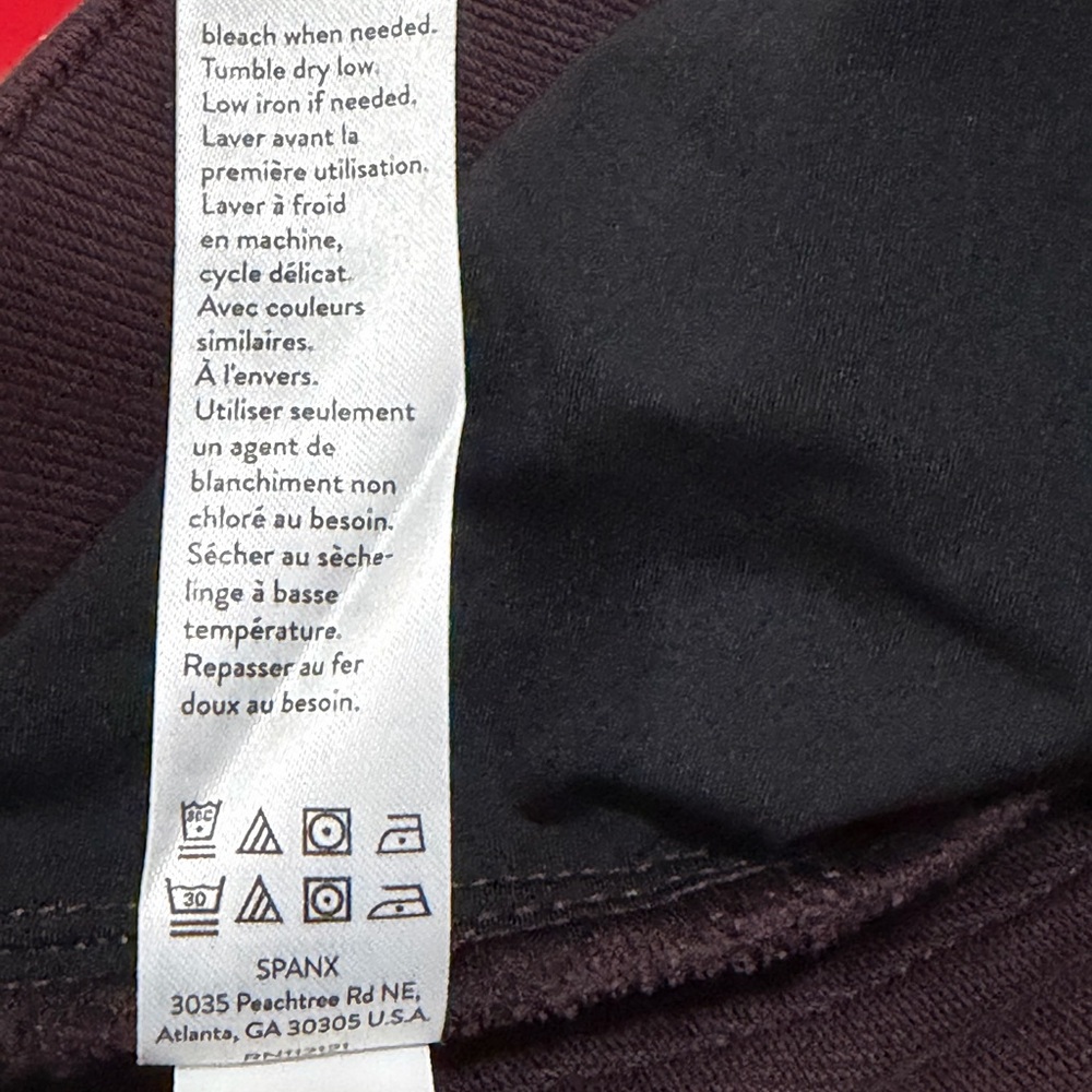Spanx Jean-ish Burgundy Ankle Length Leggings Stretch Tummy Control Size XL NWT - Picture 11 of 12